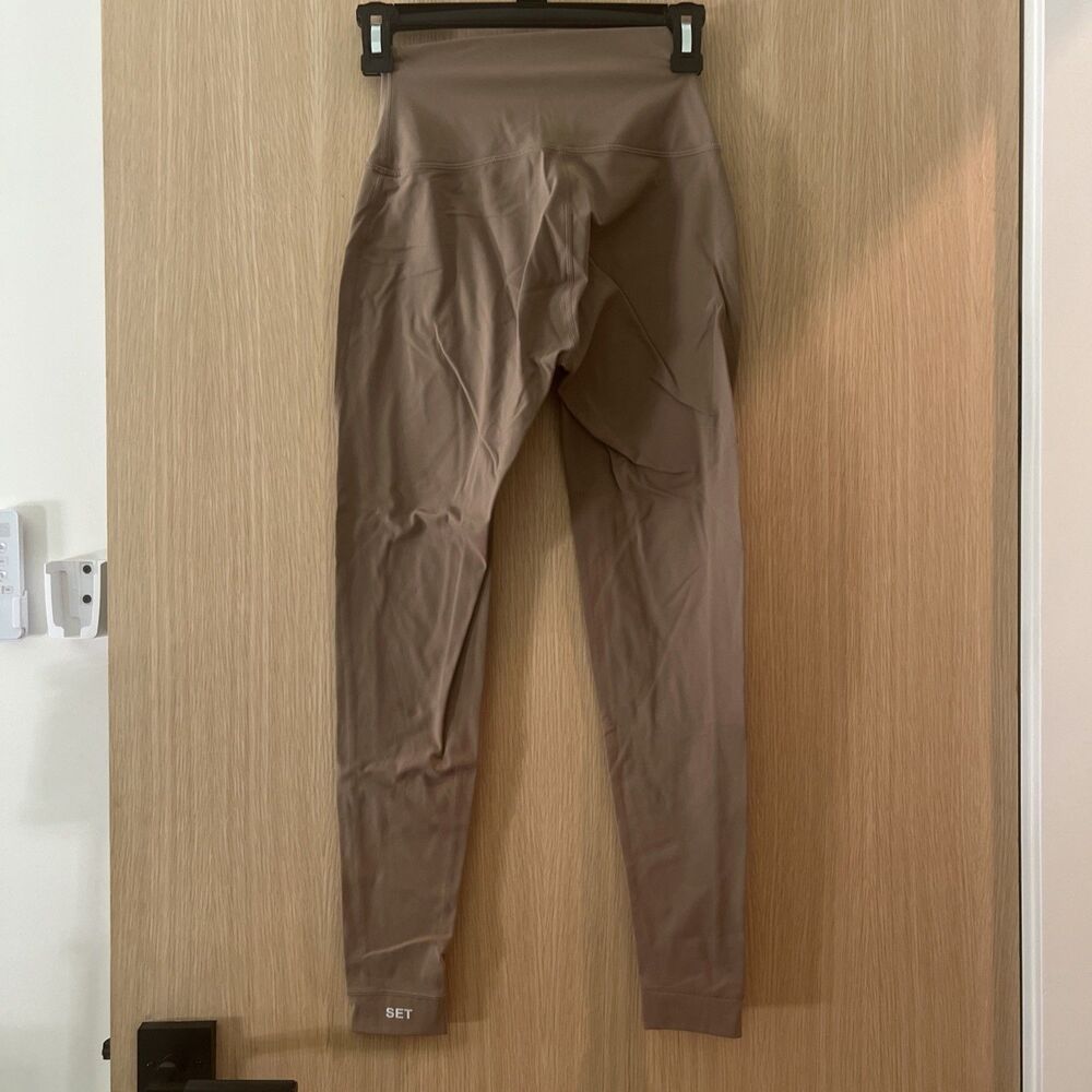 SET ACTIVE Sportbody Leggings Tan Nude Brown Small Athletic Activewear Womens - Picture 5 of 7